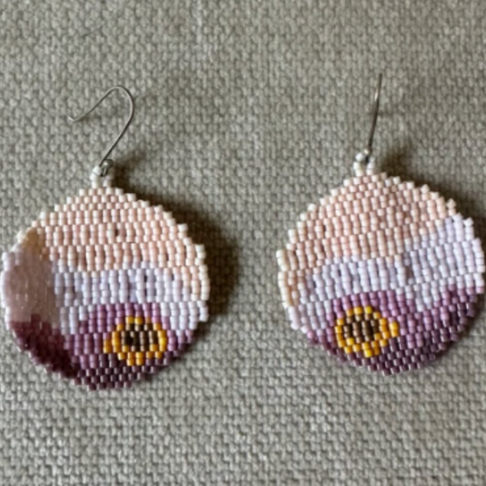 Handmade seed beaded earrings made in Mexico
